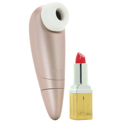 Angled ergonomically from a firm rosy gold handle, the Number One's silky little tip scoops and circles the clitoris.