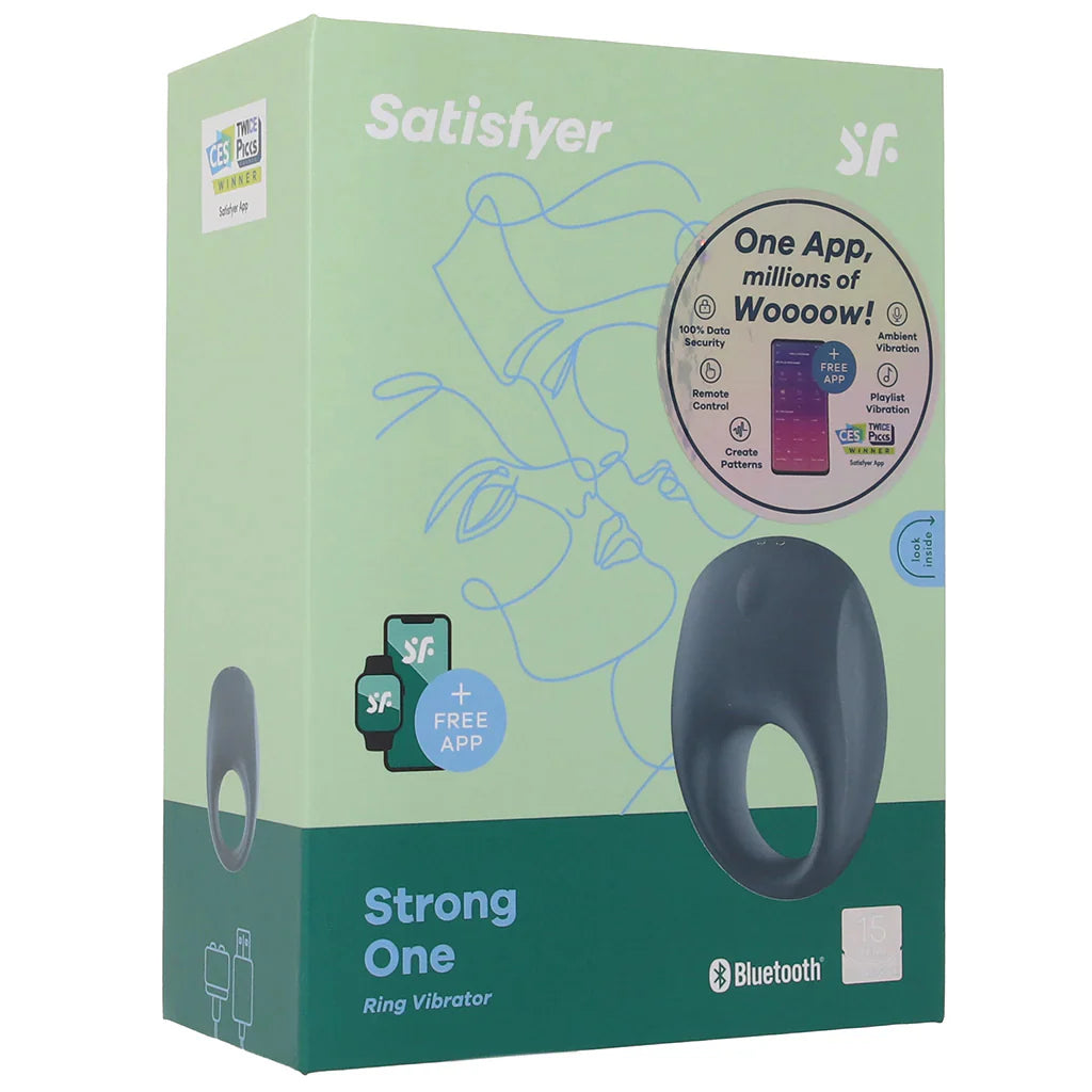Satisfyer Strong One Ring Vibe app controlled vibrating silicone cock ring for couples