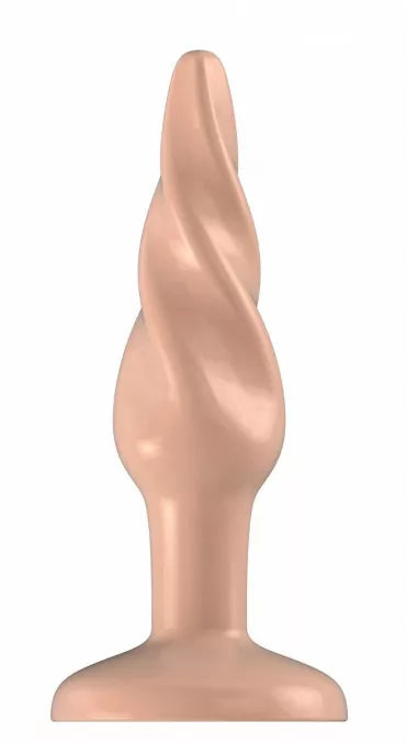 Shots twisted rubber butt plug with suction cup base