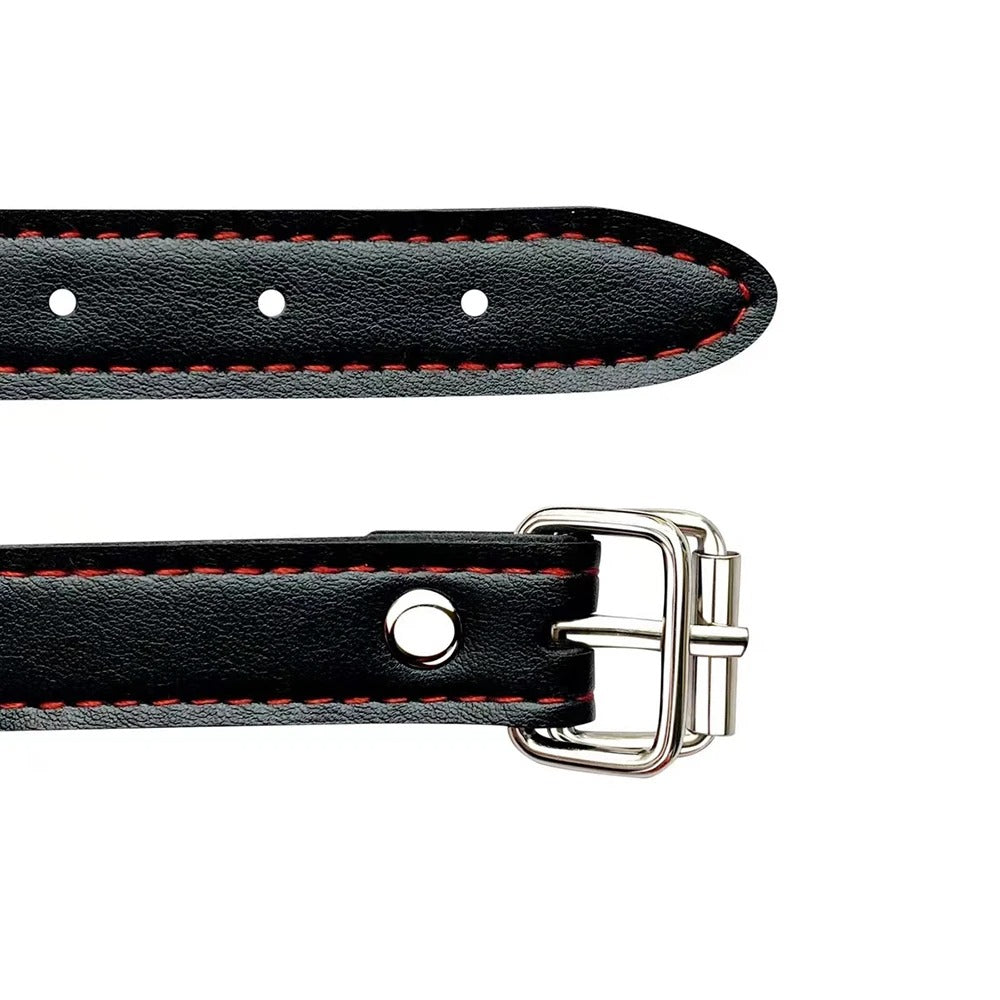 Silicone bone gag with adjustable leather straps in pink or black