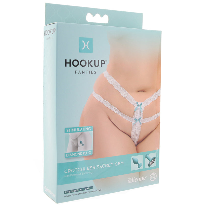 Featuring a silicone butt plug with soft white lace with peek-a-boo straps and pretty satin bows, it's not only beautiful, it's also super comfortable to wear.