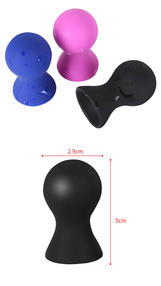 Silicone nipple suction cups for breast stimulation