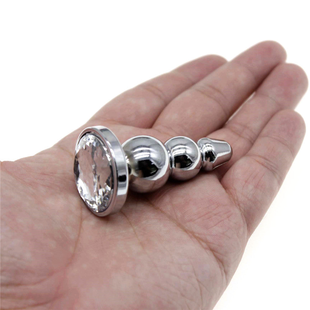 XXSmall twisted metal anal plug 18 mm with crystal gem