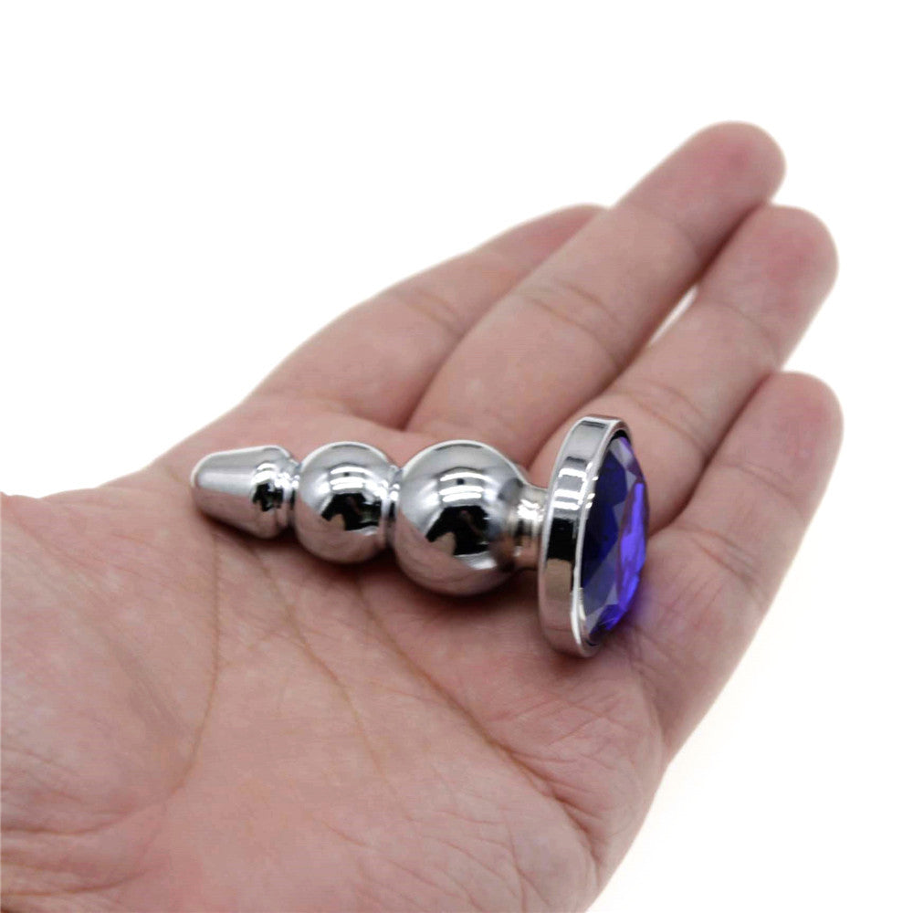 XXSmall twisted metal anal plug 18 mm with crystal gem