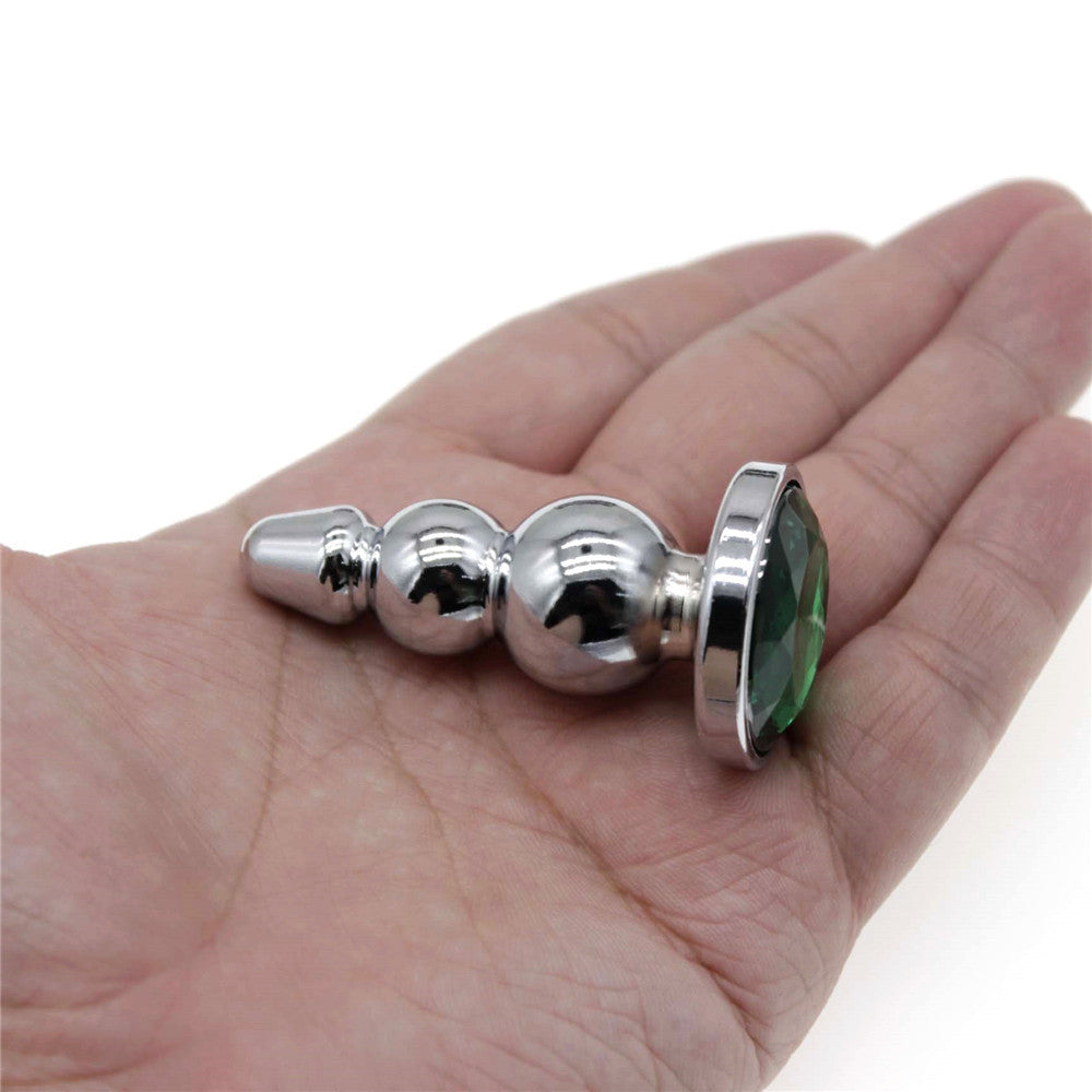 XXSmall twisted metal anal plug 18 mm with crystal gem