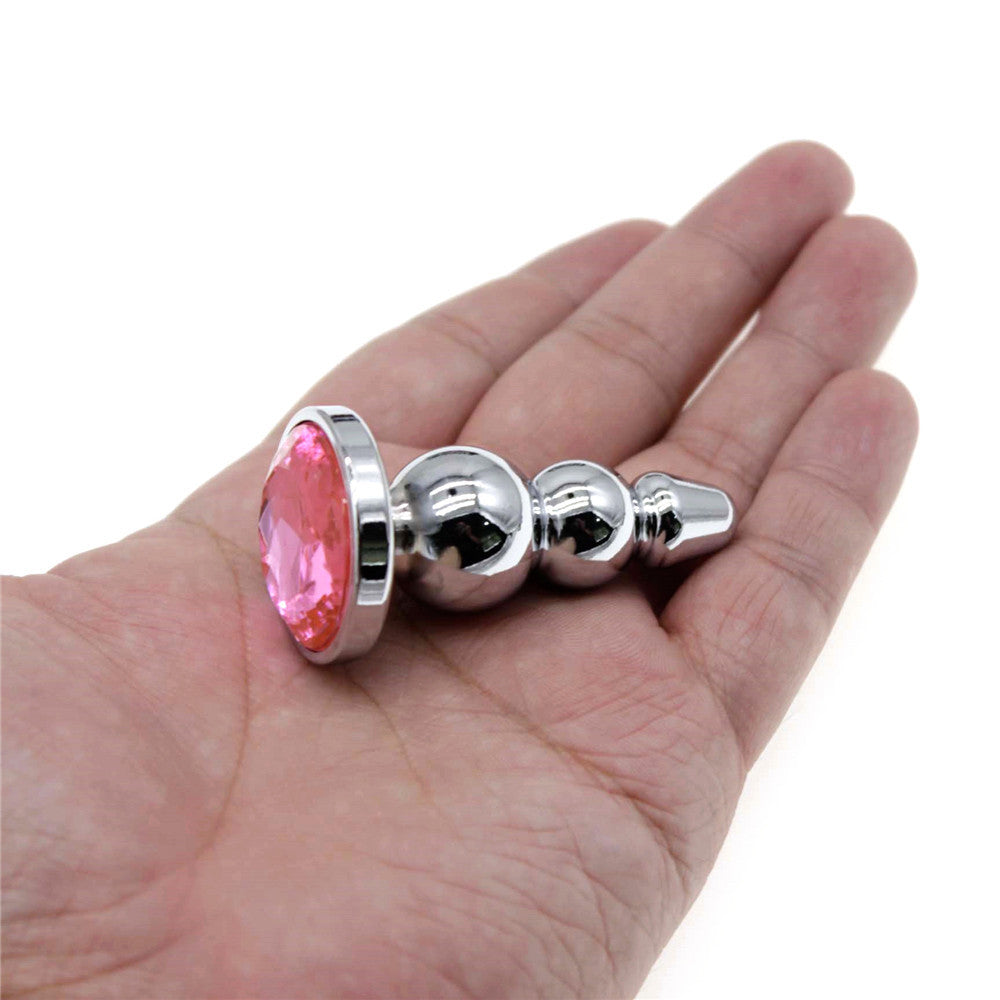 XXSmall twisted metal anal plug 18 mm with crystal gem
