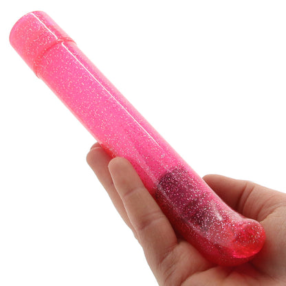  please meet the Sparkle Slim G-Vibe from CalExotics.  Curvy at the tip, this curvy classic easily targets your/their g-spot, but if penetration isn't in the cards, not to worry, this vibe is also perfect for pinpointing clitorises, nipples, penises