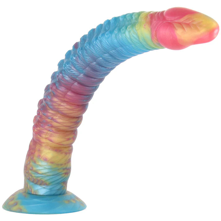 Stardust Kinky Kraken fantasy tentacle dildo with rainbow textured shaft and suction cup base for monster fantasy and pegging play