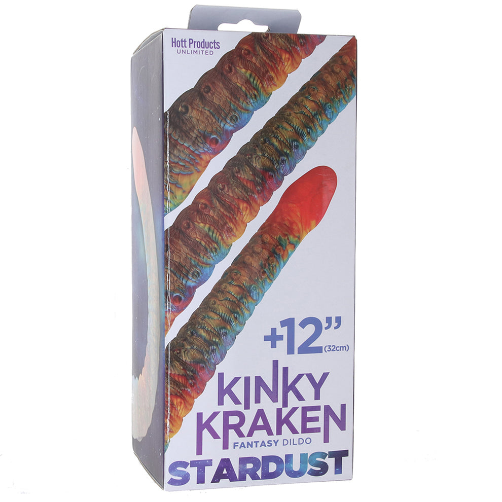 Stardust Kinky Kraken fantasy tentacle dildo with rainbow textured shaft and suction cup base for monster fantasy and pegging play