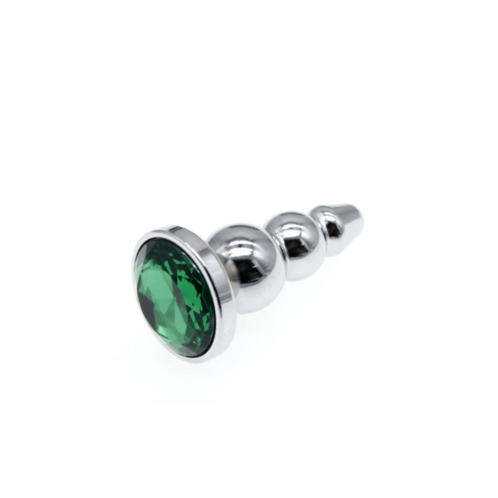 XXSmall twisted metal anal plug 18 mm with crystal gem