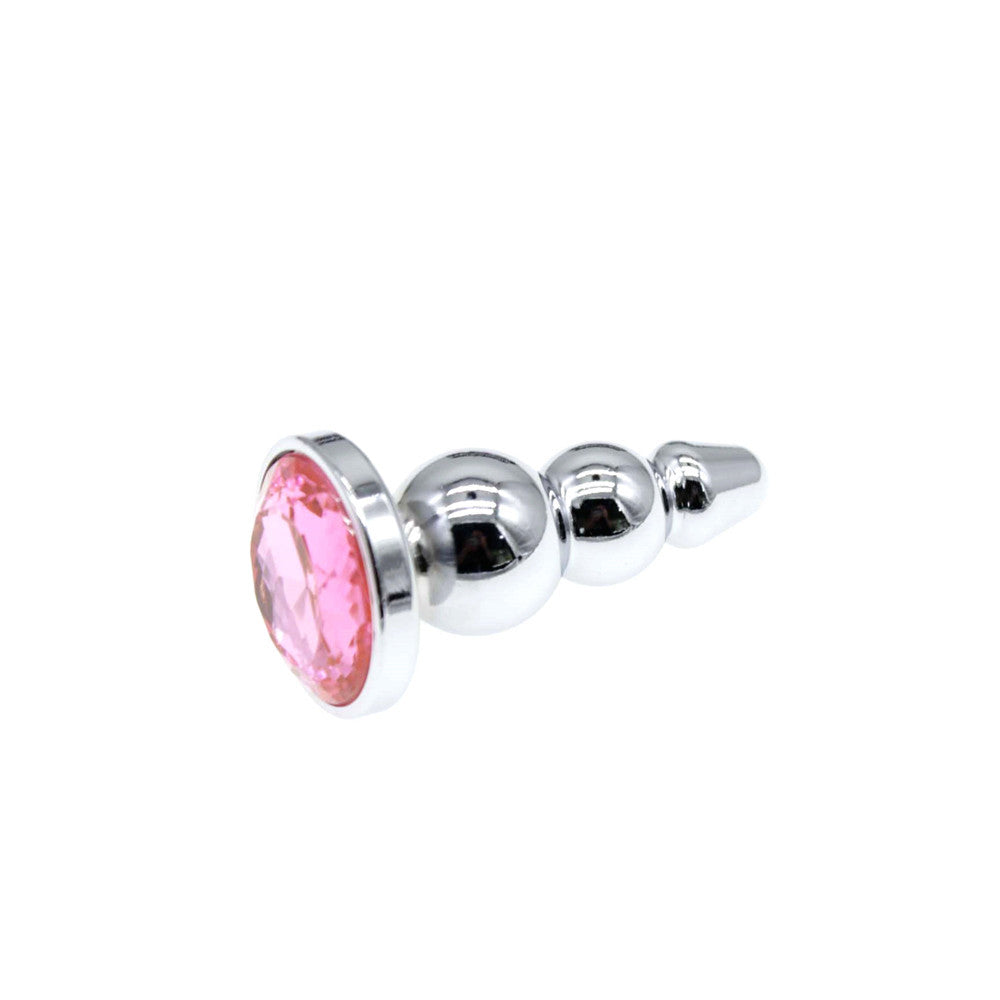 XXSmall twisted metal anal plug 18 mm with crystal gem