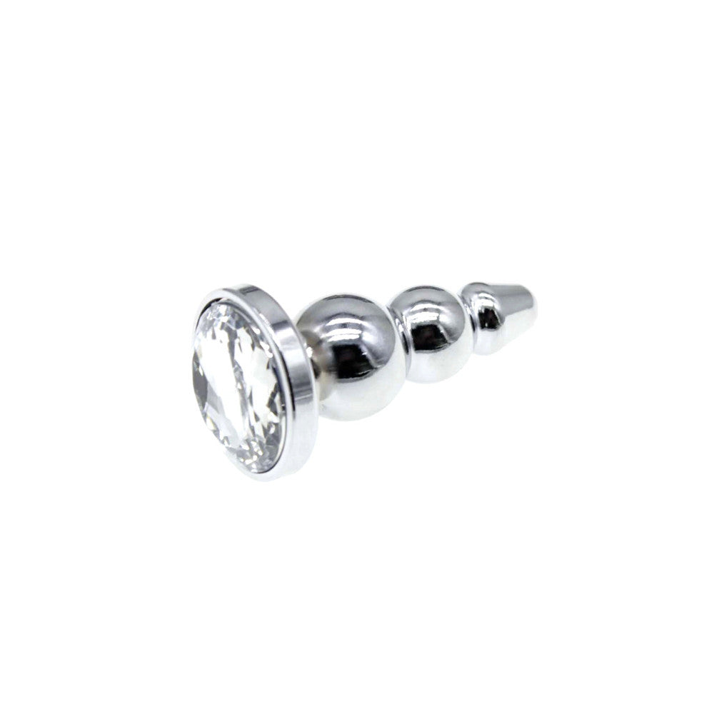 XXSmall twisted metal anal plug 18 mm with crystal gem