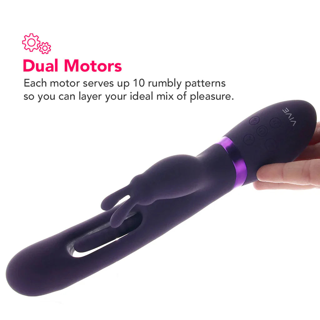 Vive Mika triple action rabbit vibrator with thrusting shaft and clitoral stimulation