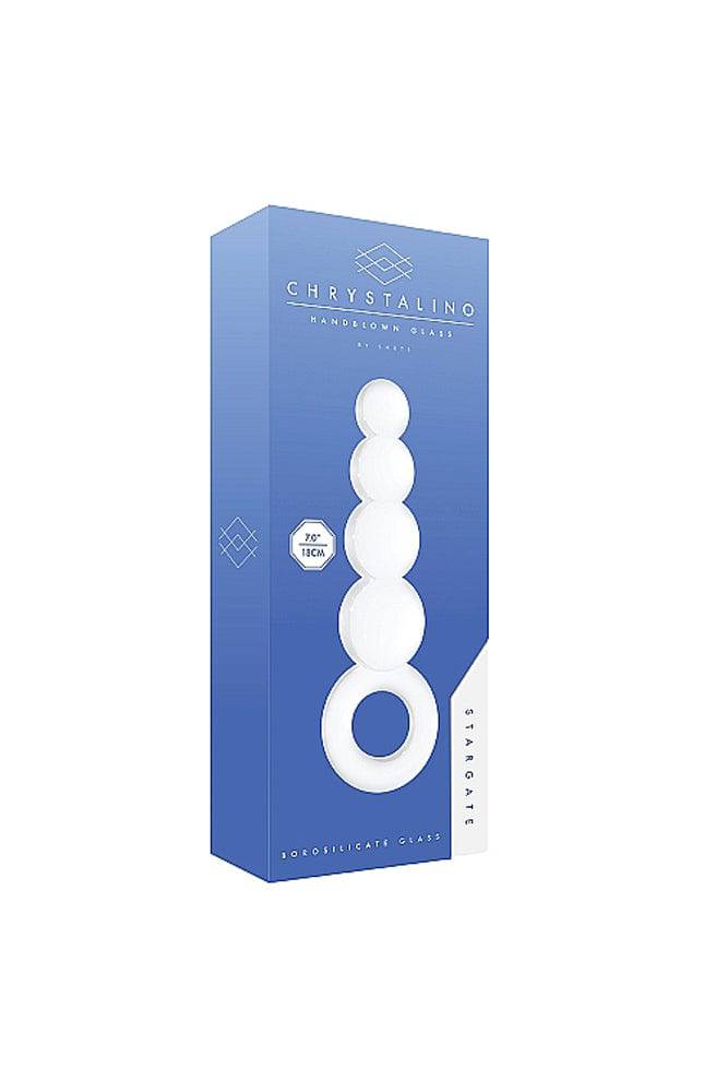 White Chrystalino glass wand with rounded swells