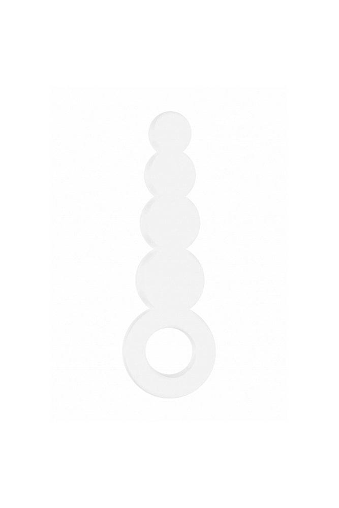 White Chrystalino glass wand with rounded swells