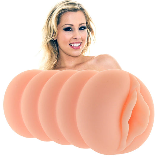 Starting off with a perfect replica of Zoey's pussy, the plushy, squeezable interior is bouncy and clingy, gripping tight all the way through a multi-textured inner tunnel. It warms up naturally as you stroke away