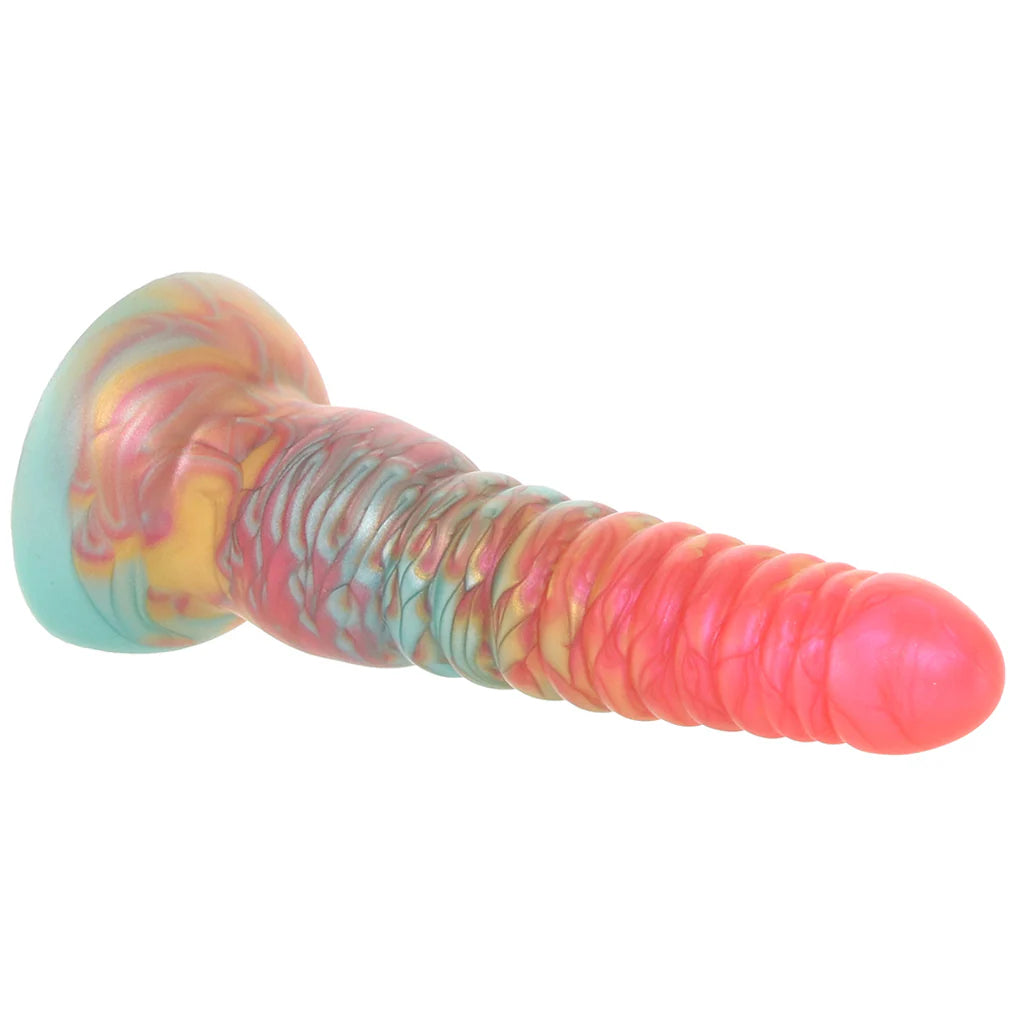 Colours Stacked Metallic Dildo – Iridescent Textured Silicone Dildo