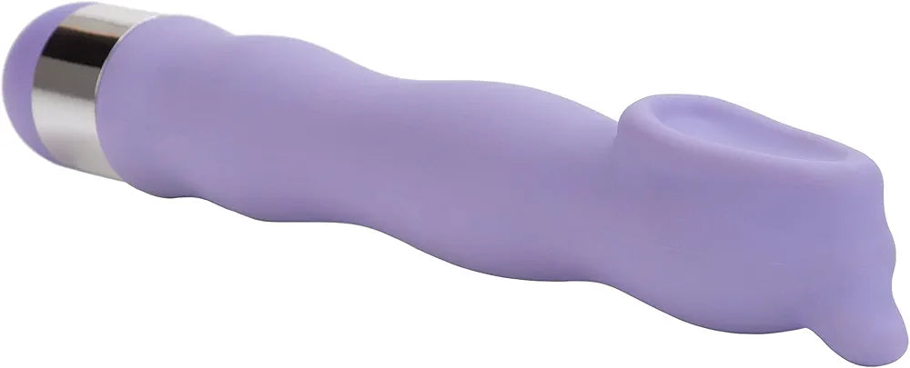 Purple clitoral massager with scoop-shaped head