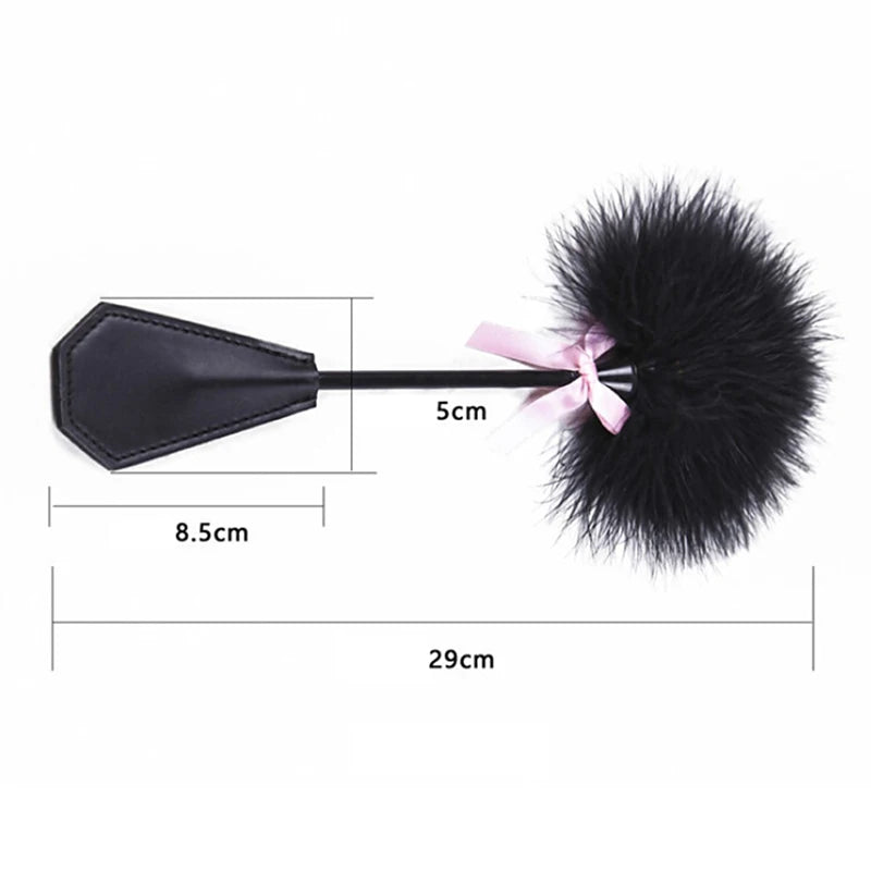 Feather Teaser Tickler Whip – Black