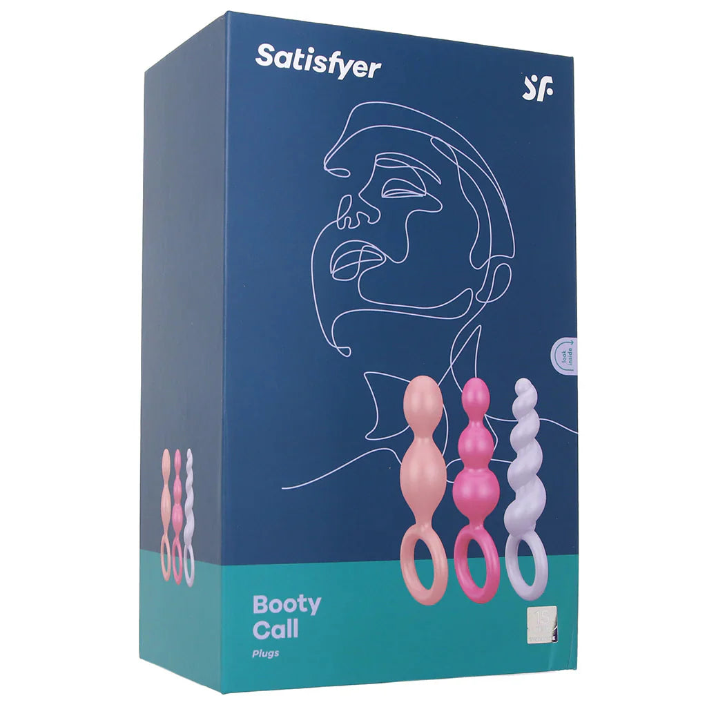 Satisfyer 3 piece silicone butt plug anal training set with graduated beginner-friendly sizes